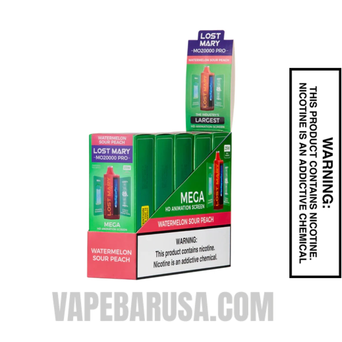 Watermelon Sour Peach Lost Mary MO20000 Disposable Vape With bundle Box