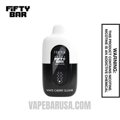 White Cherry Slushie Fruitia X Fifty Bar 20K Disposable Vape