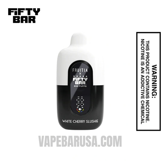 White Cherry Slushie Fruitia X Fifty Bar 20K Disposable Vape