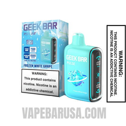 White Grape Geek Bar Pulse Frozen Edition Vape With Package Box