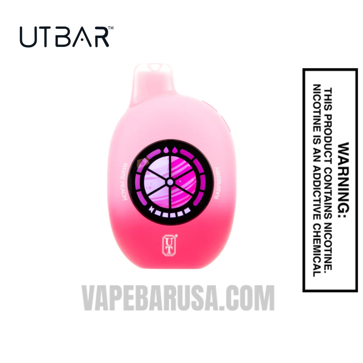 White Peach/Raspberry Flum UT Bar 50K Disposable Vape