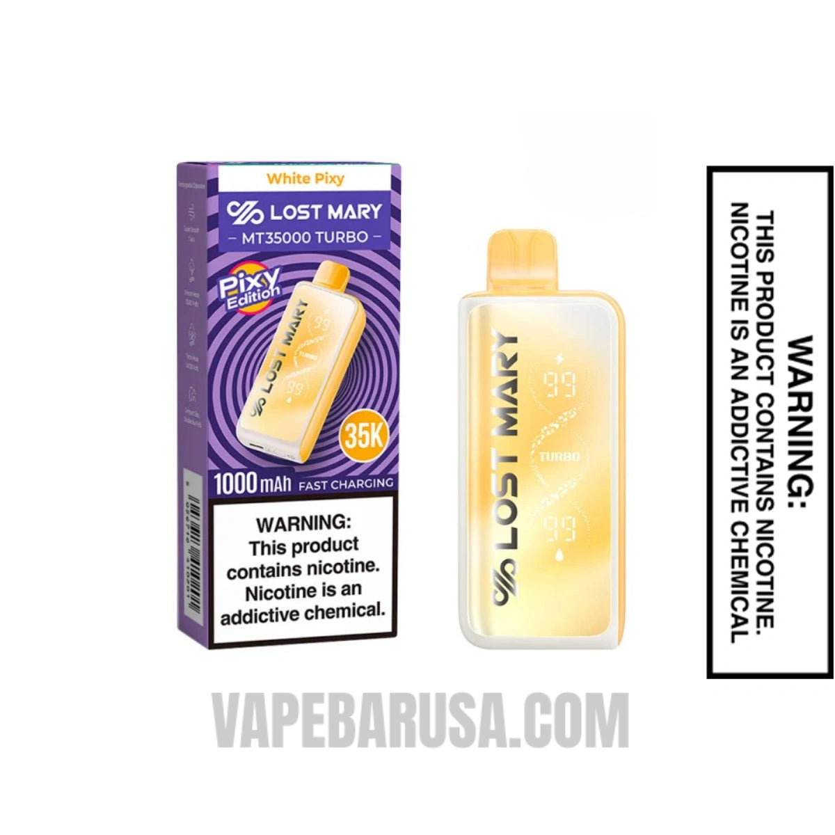 White Pixy Lost Mary MT35000 Disposable Vape With Package Box