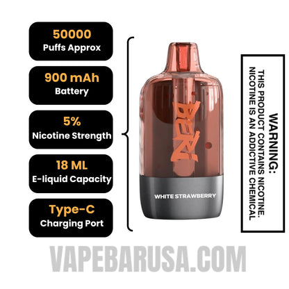 White Strawberry Beri Cliq 50K Disposable Vape Pod Specifications
