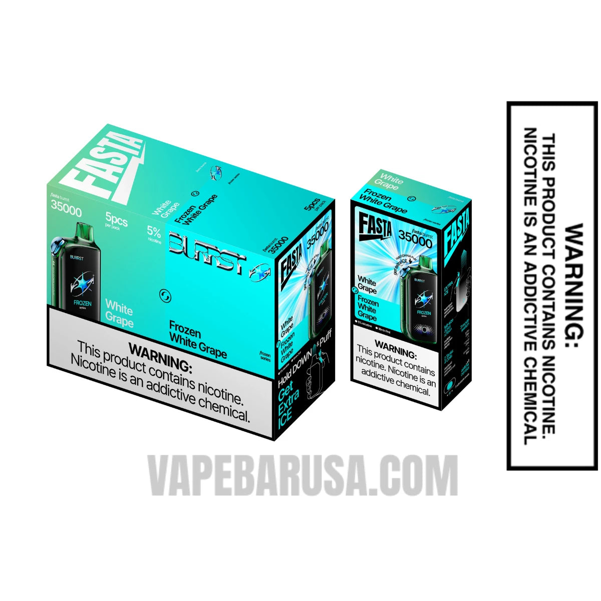 White Grape Fasta Burrst 35000 (Frozen Series) Vape With Bundle Box 