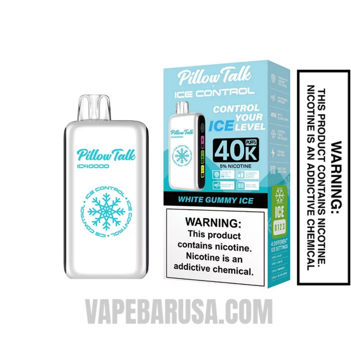 White Gummy Ice Pillow Talk IC40000 Disposable Vape With Package Box
