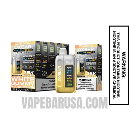 White Gum my Watermelon OXBAR Ice-Nic Control Disposable Vape With Bundle Pack