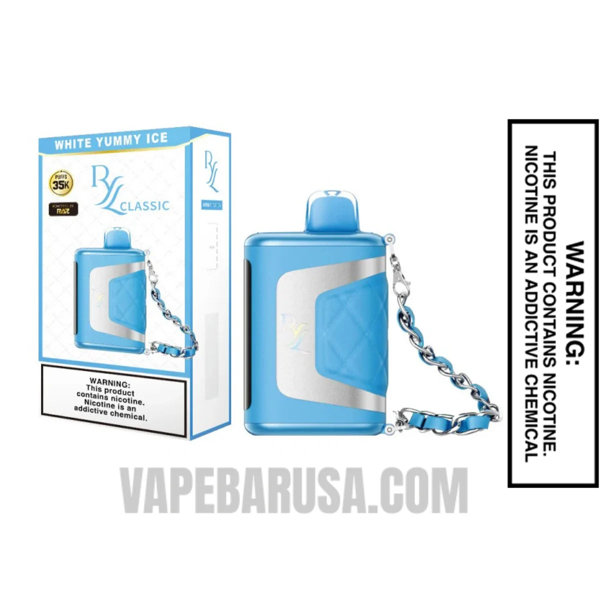 White Yummy Ice RAZ RYL Disposable Vape With Package Box