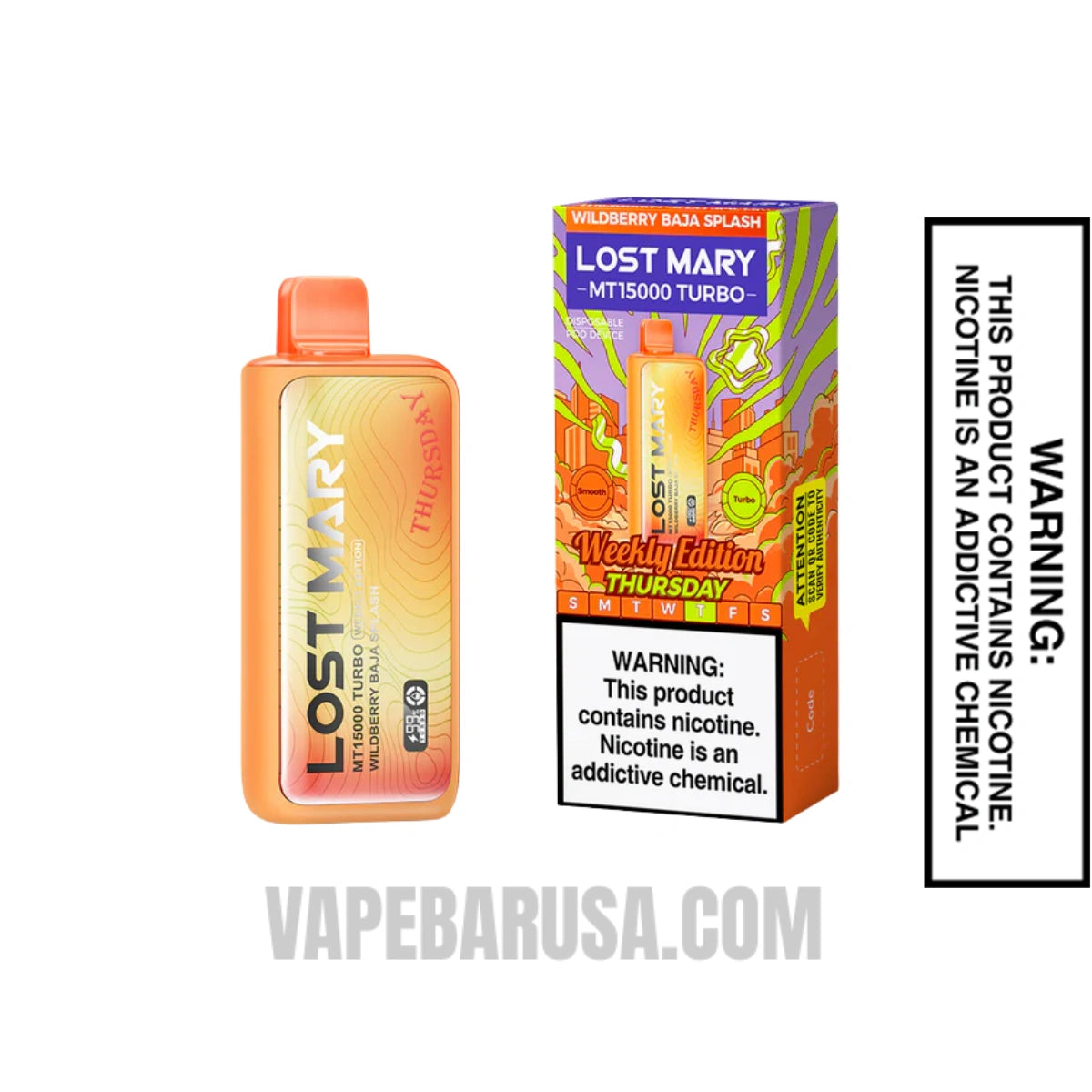 Wildberry Baja Splash Lost Mary MT15000 Turbo Vape (Thursday) With Package Box