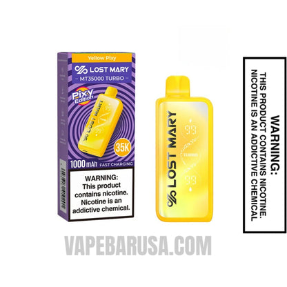 Yellow Pixy Lost Mary MT35000 Disposable Vape With Package Box