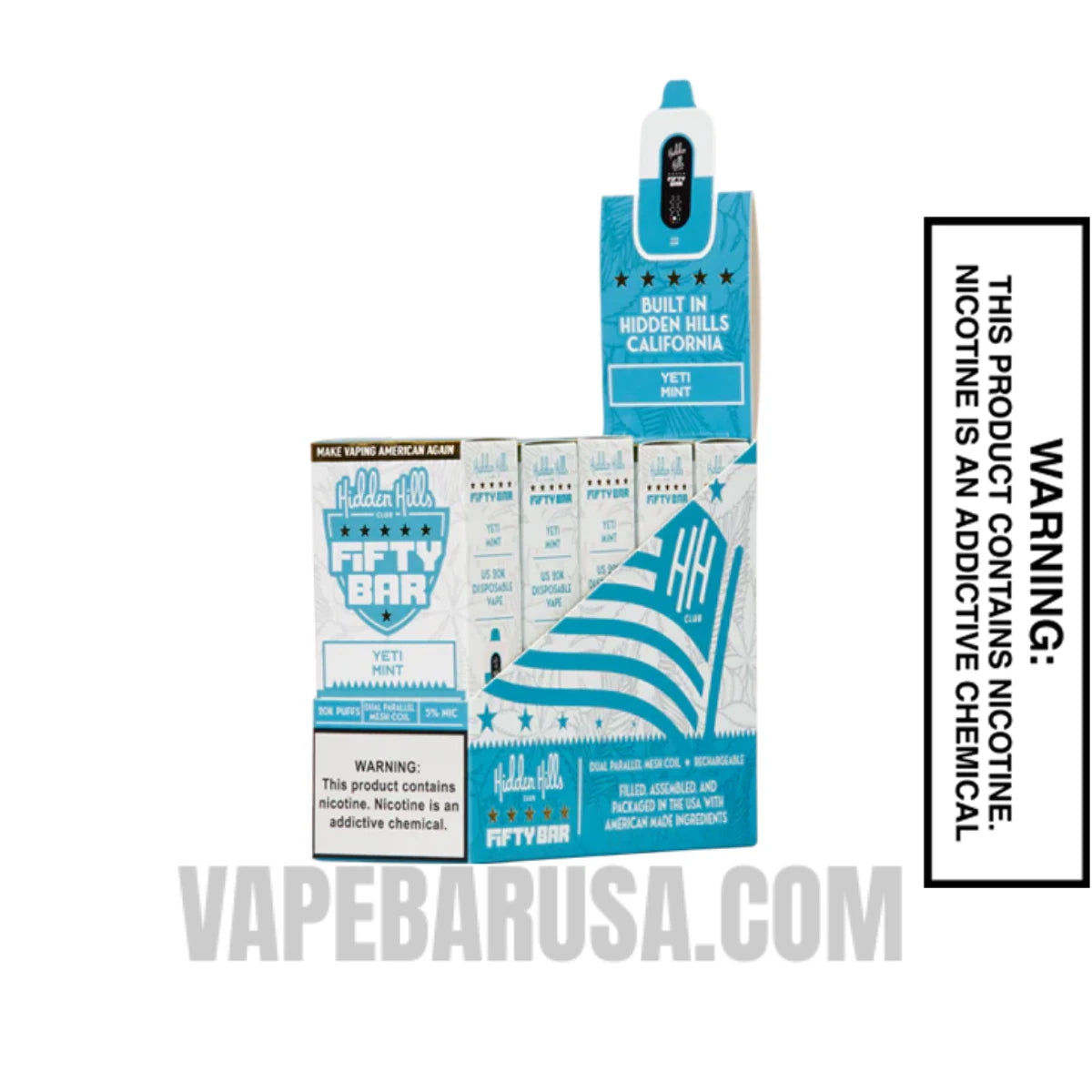 Yeti Mint Hidden Hills X Fifty Bar 20K Vape With Bundle Pack 